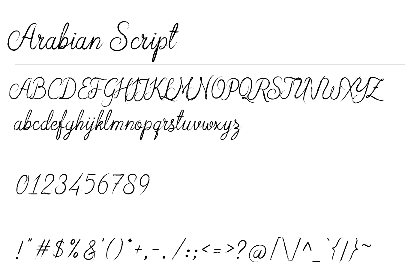 Arabian Script Font preview