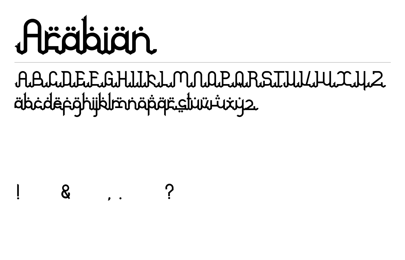 Arabian Font preview