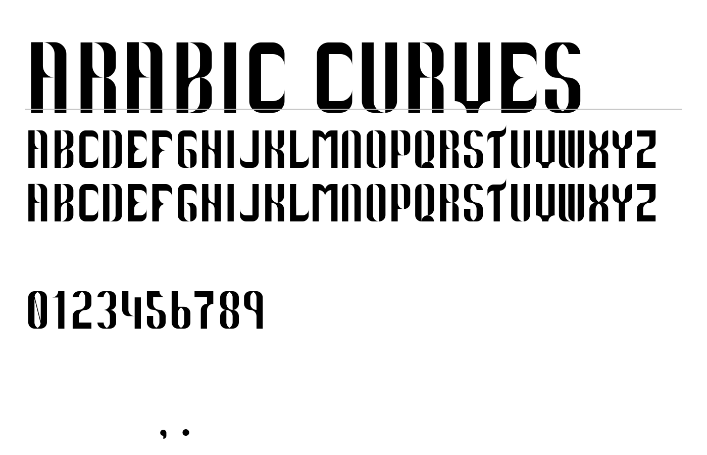 Arabic curves Font preview