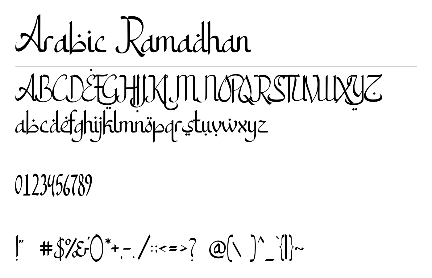 Arabic Ramadhan Font preview