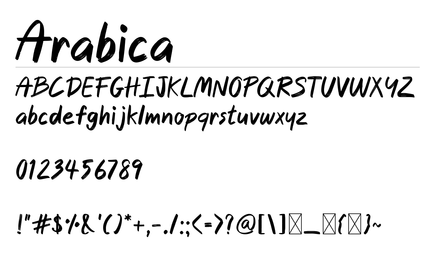 Arabica Font preview