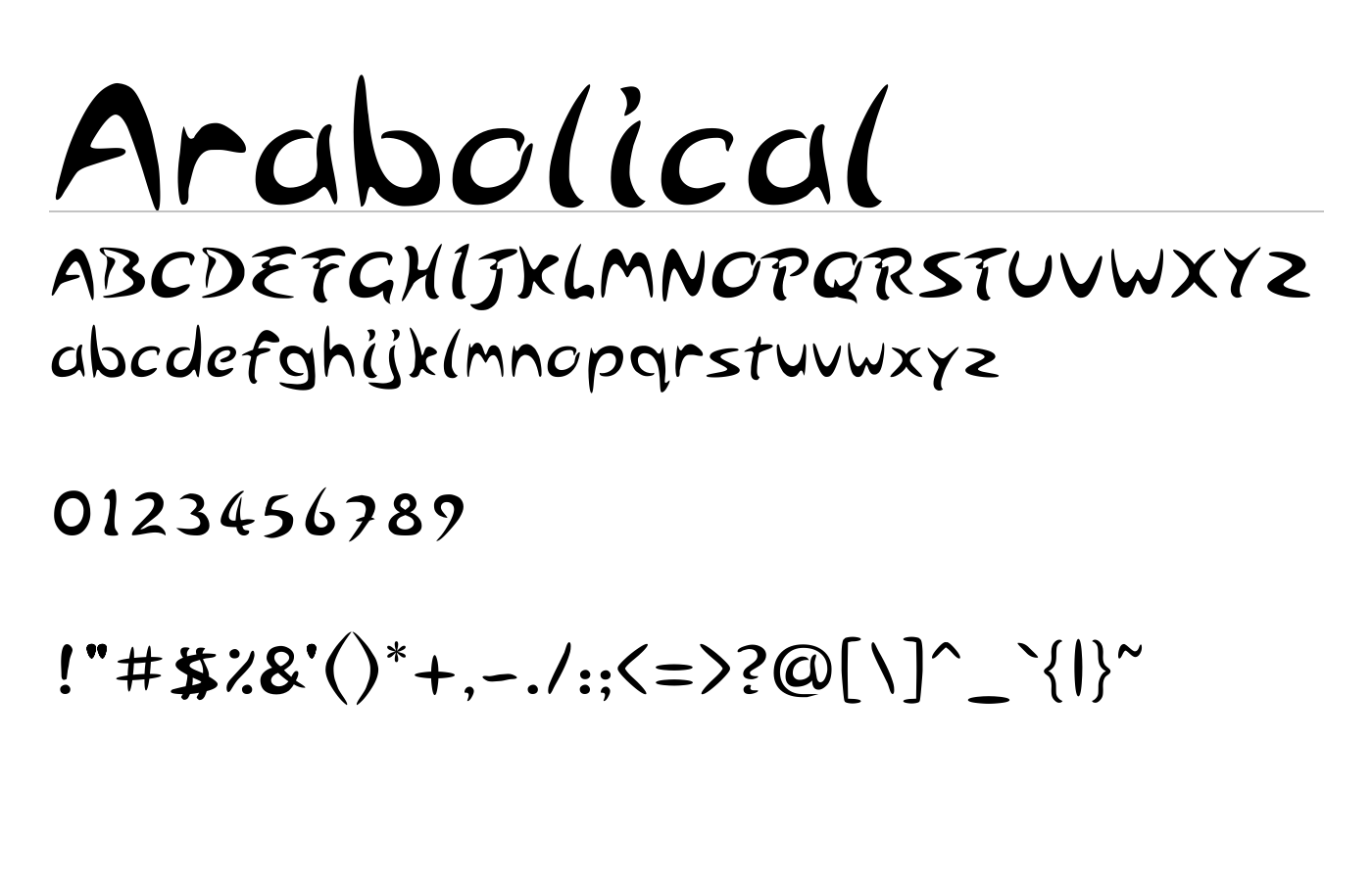 Arabolical Font preview