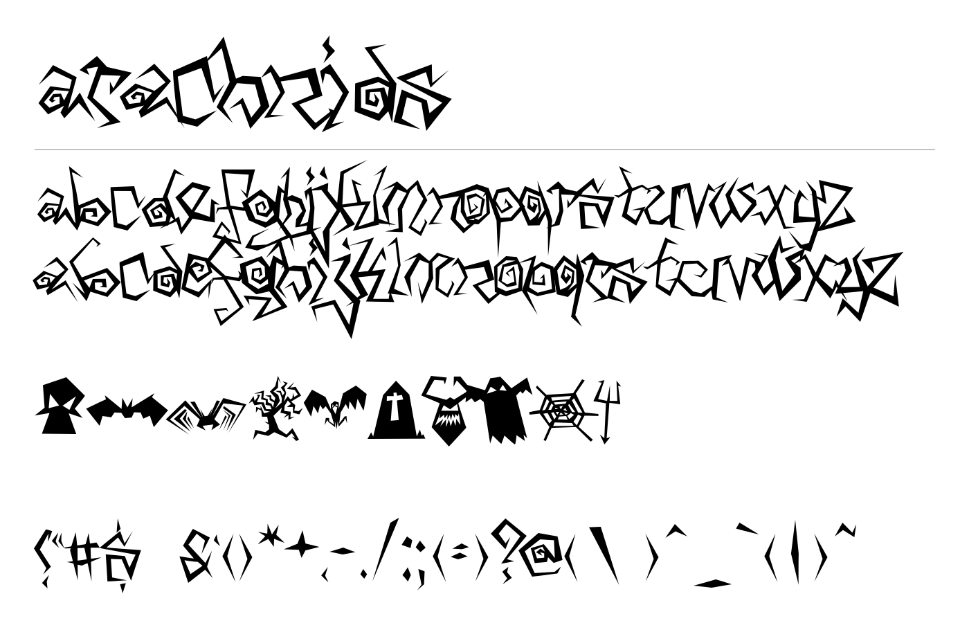 Arachnids Font preview