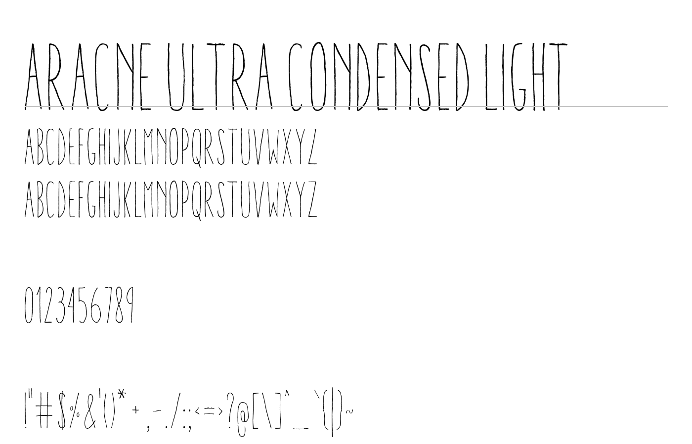 Aracne UltraCond RegItal Font preview