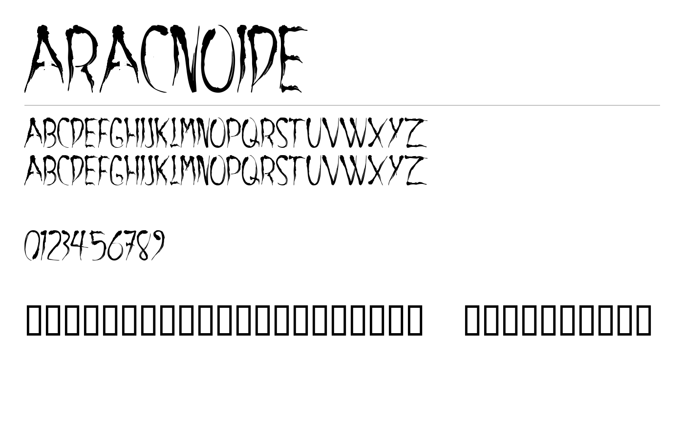 aracnoide Font preview