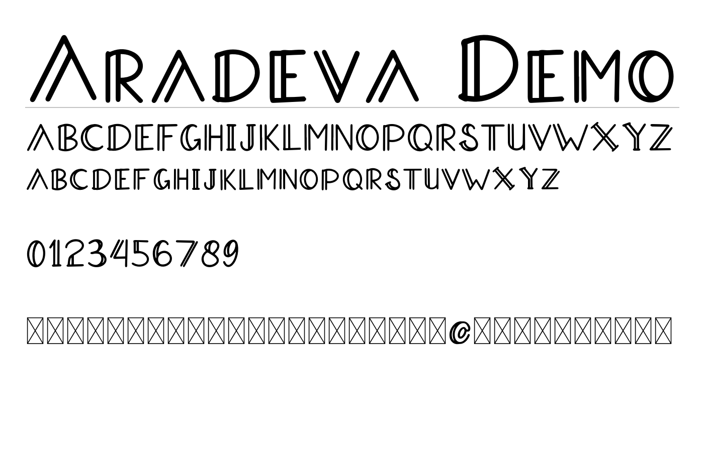 Aradeva Demo Font preview