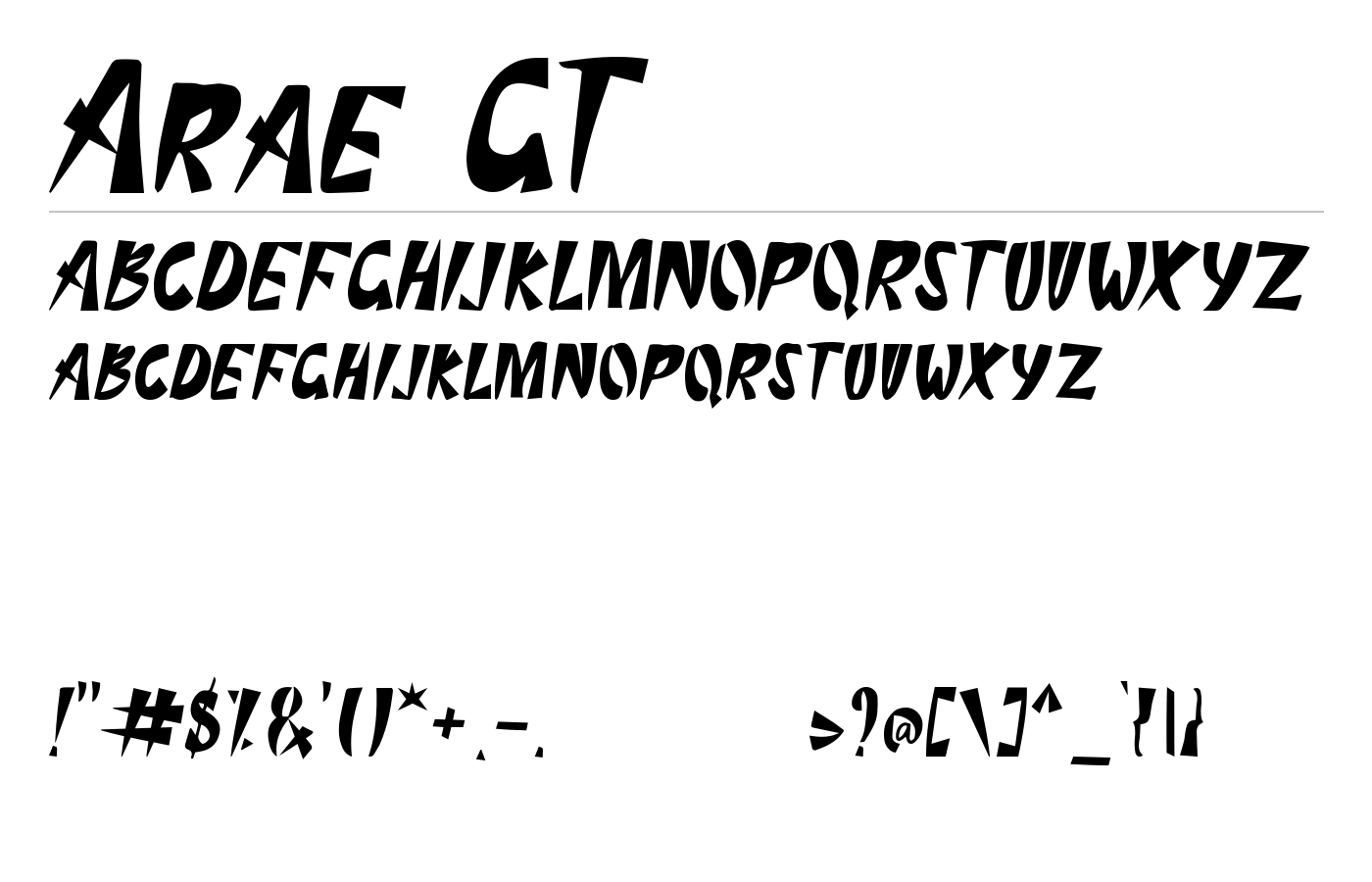 Arae GT Font preview