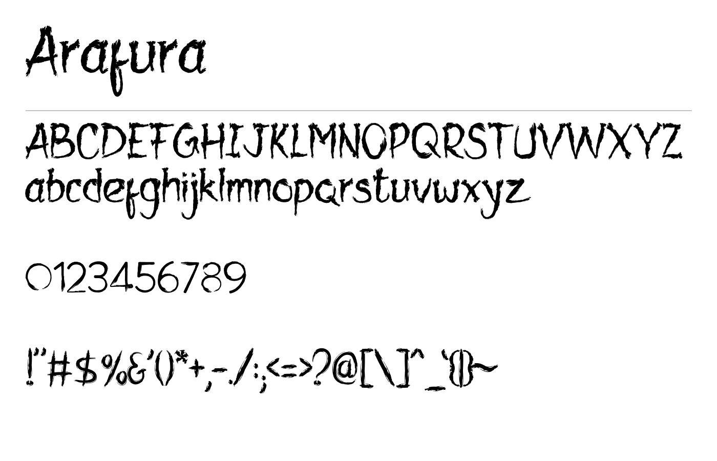 Arafura Font preview