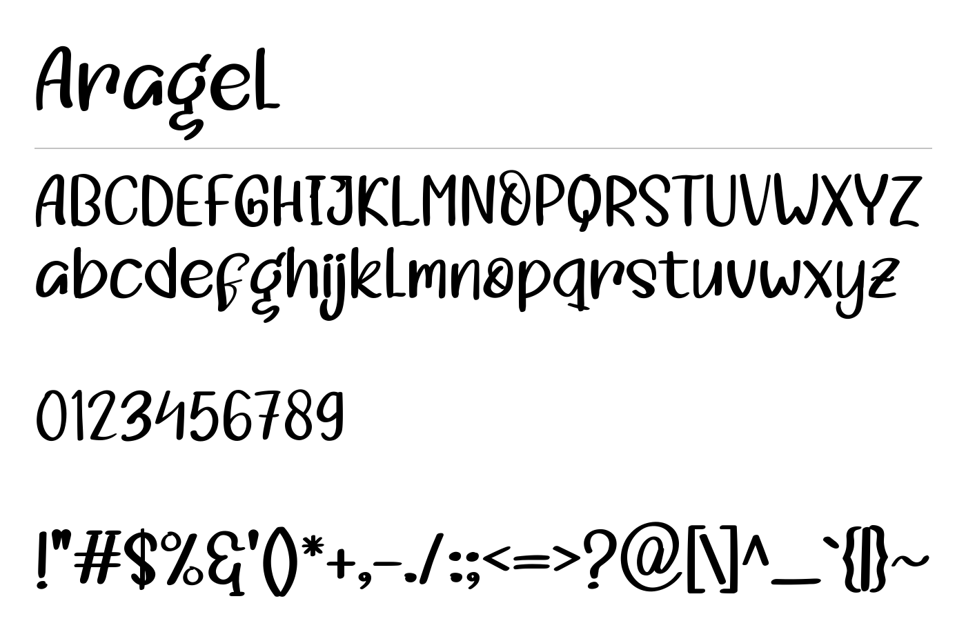 Aragel Font preview