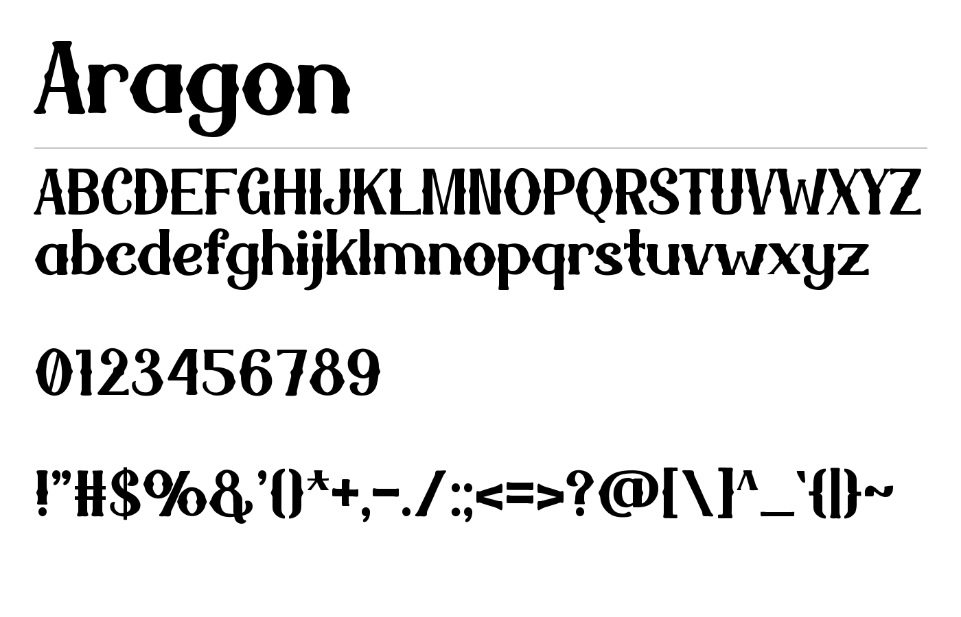 Aragon Font preview