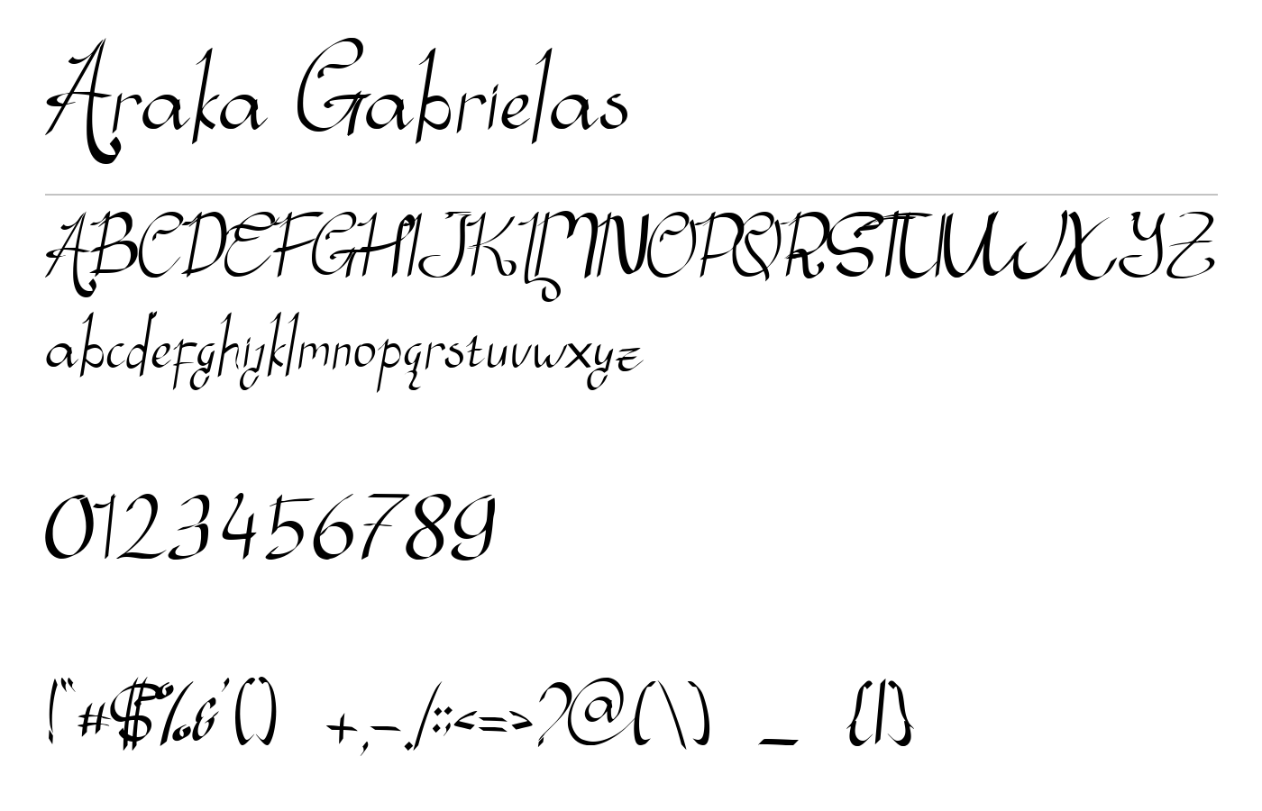 Araka Gabrielas Font preview