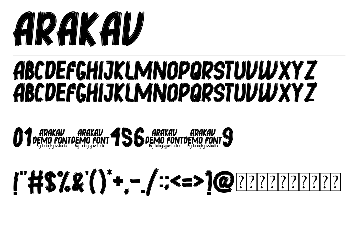 Arakav Font preview