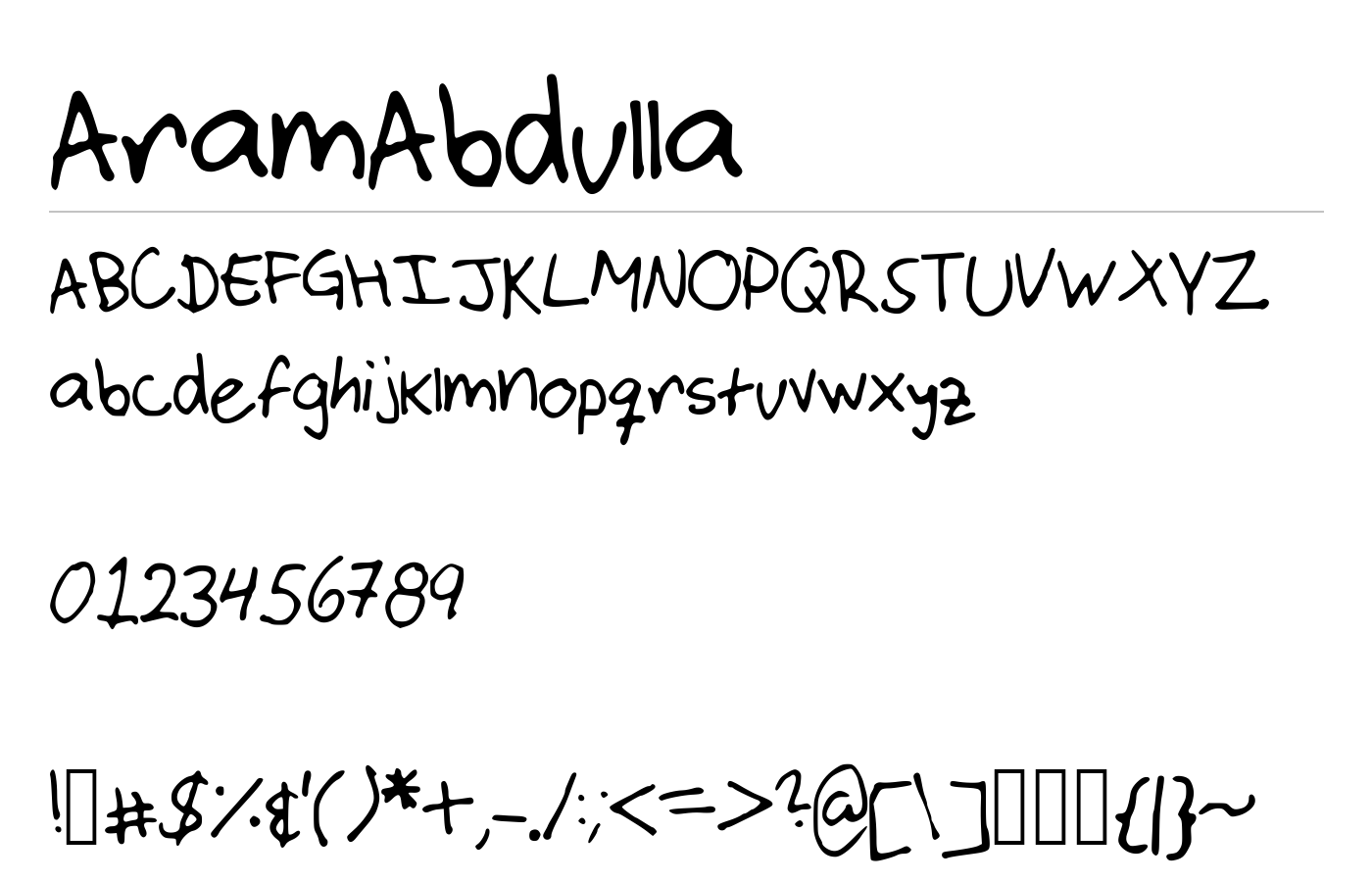 AramAbdulla Font preview