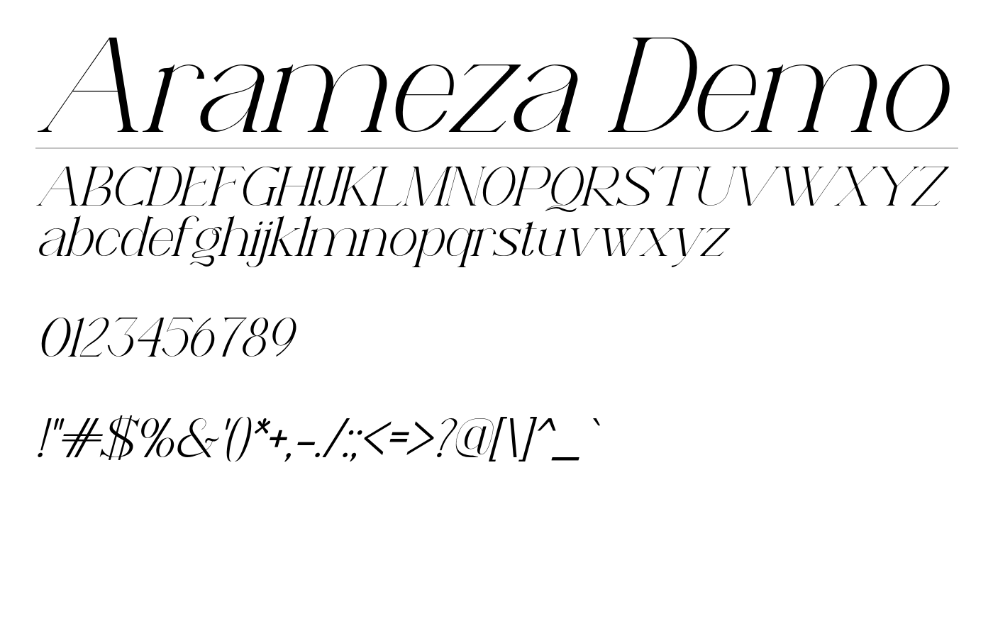 Arameza Demo Font preview
