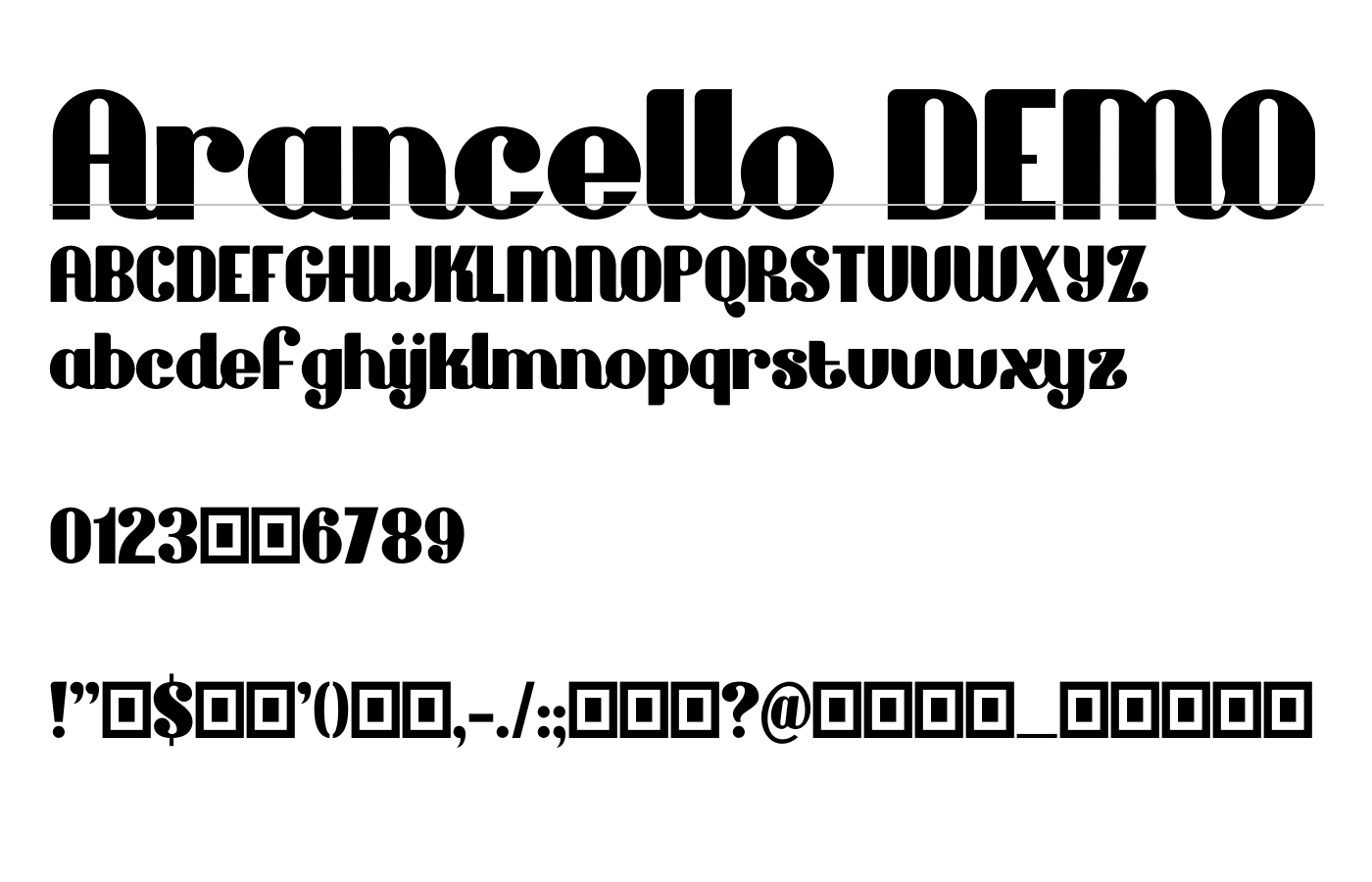 Arancello DEMO Font preview