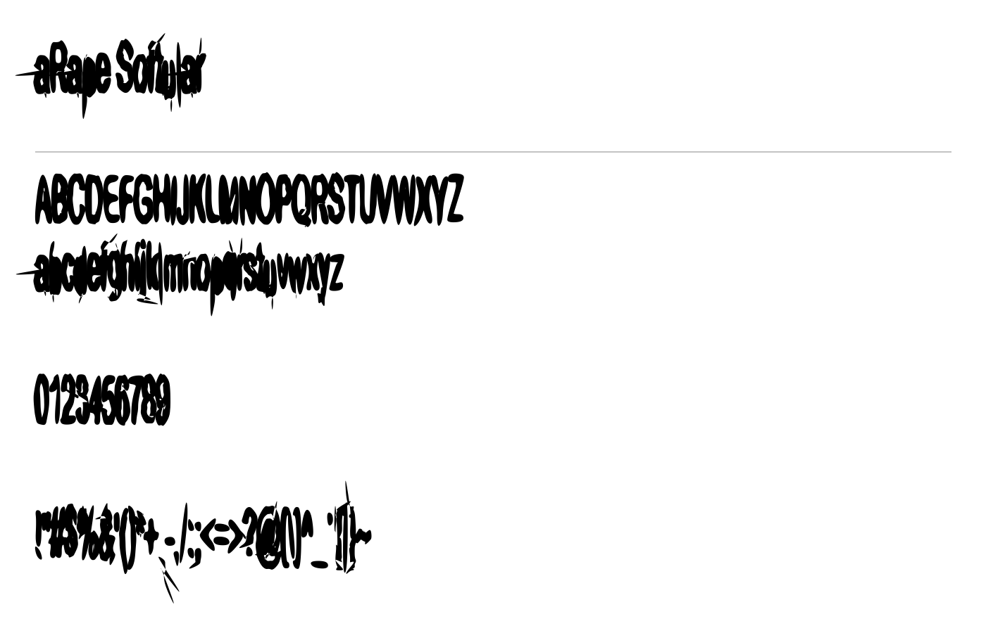 aRape Softular Font preview