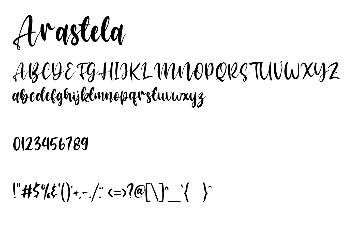 Arastela Font preview