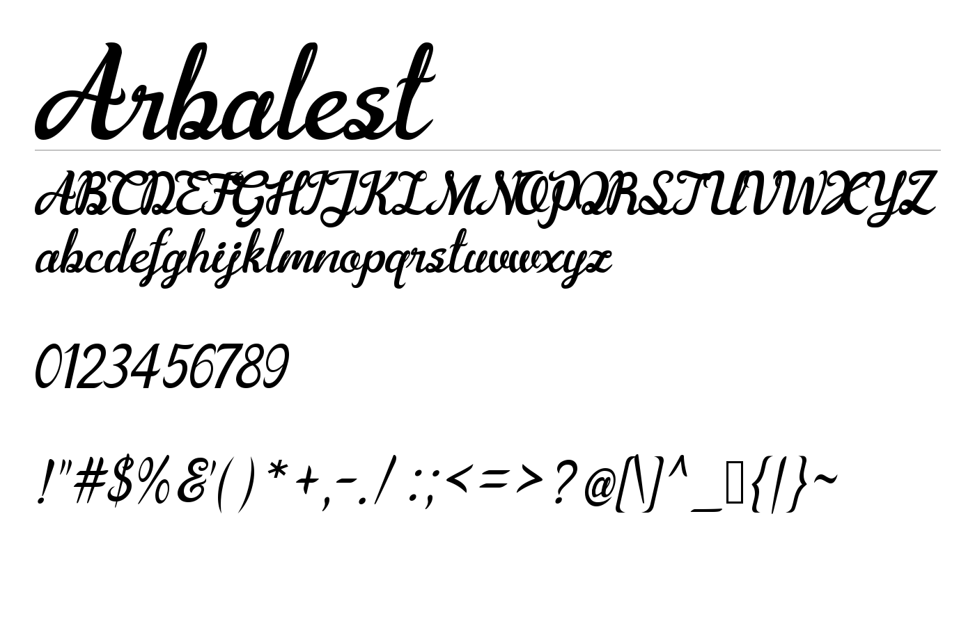 Arbalest Font preview