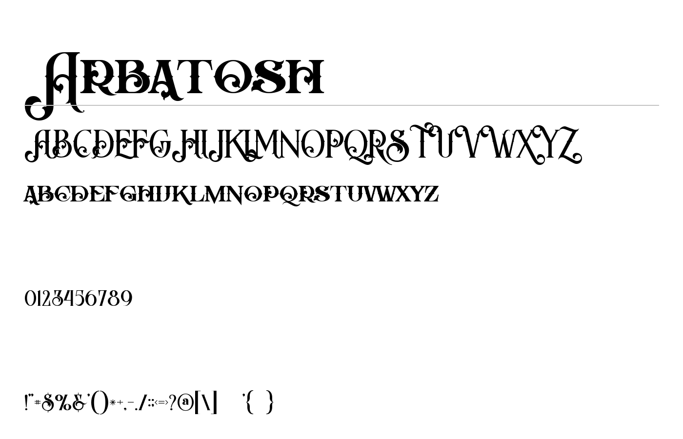 Arbatosh Regular Font preview