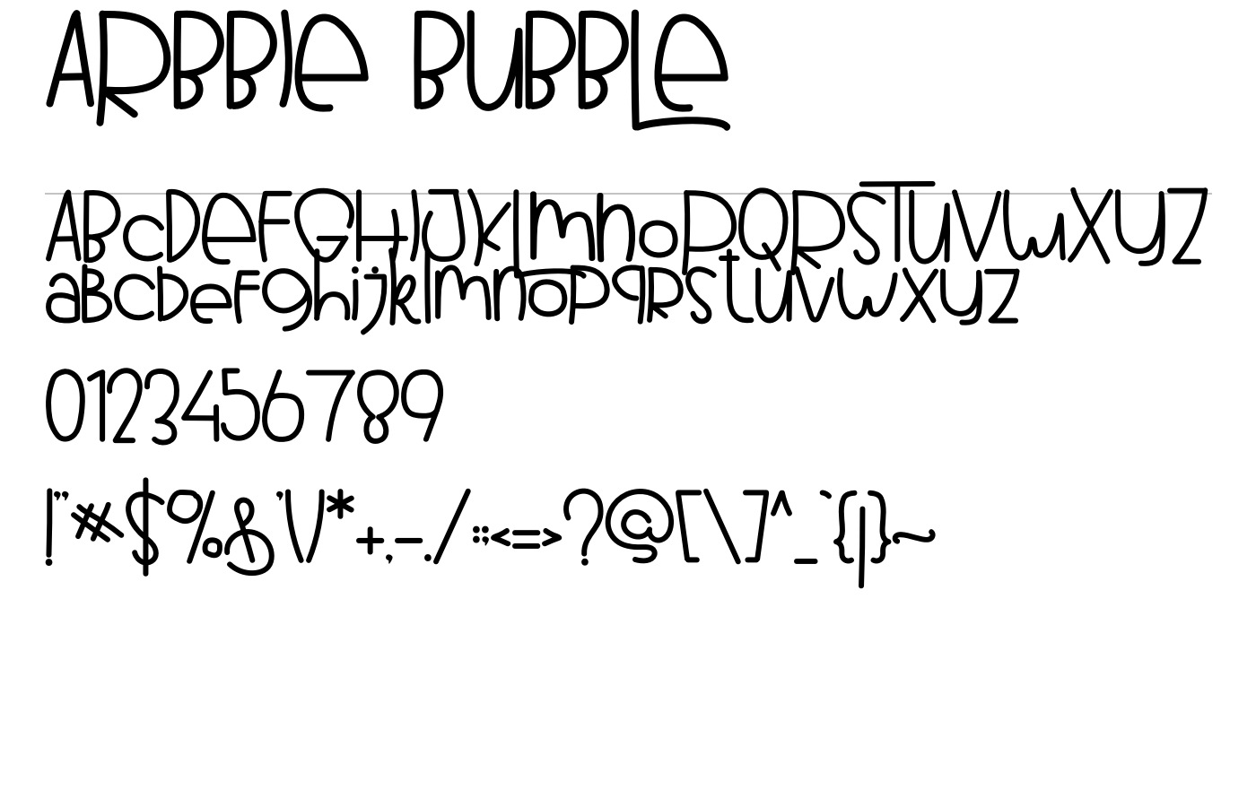 ARBBIE BUBBLE Font preview