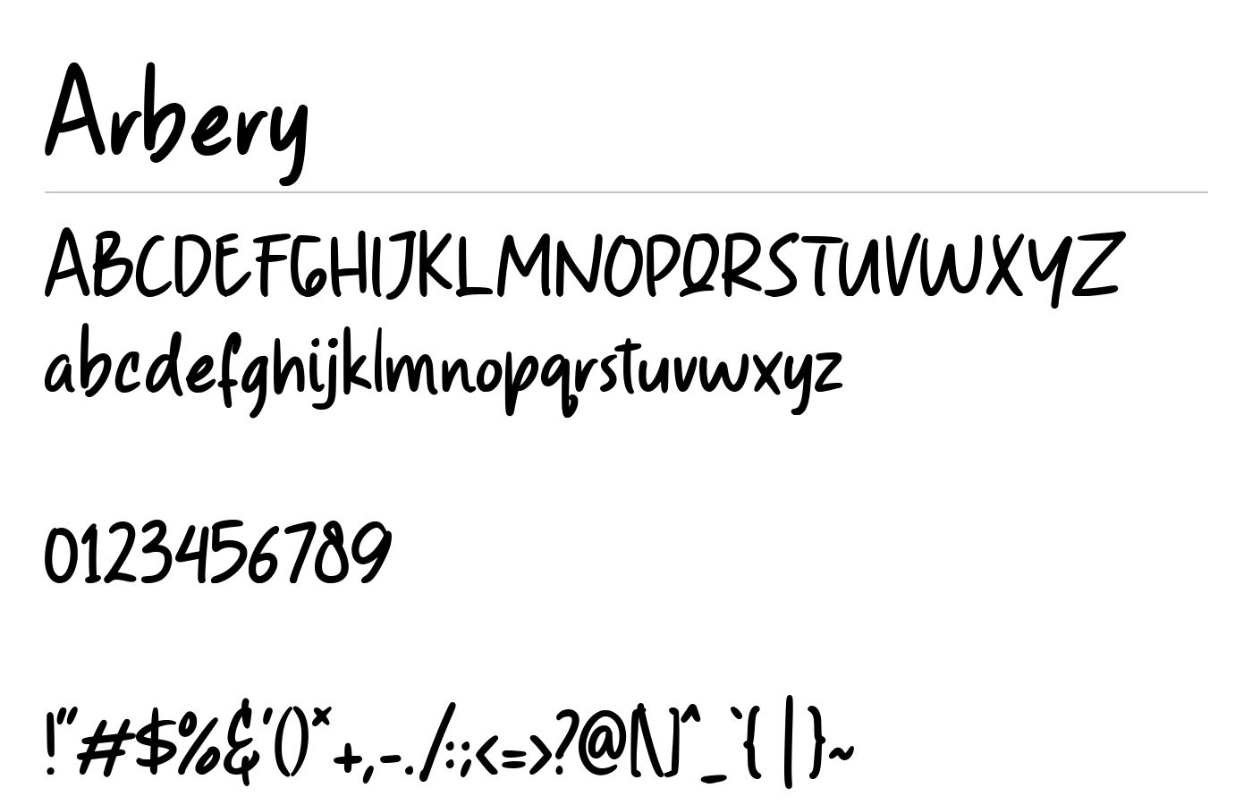 Arbery Font preview
