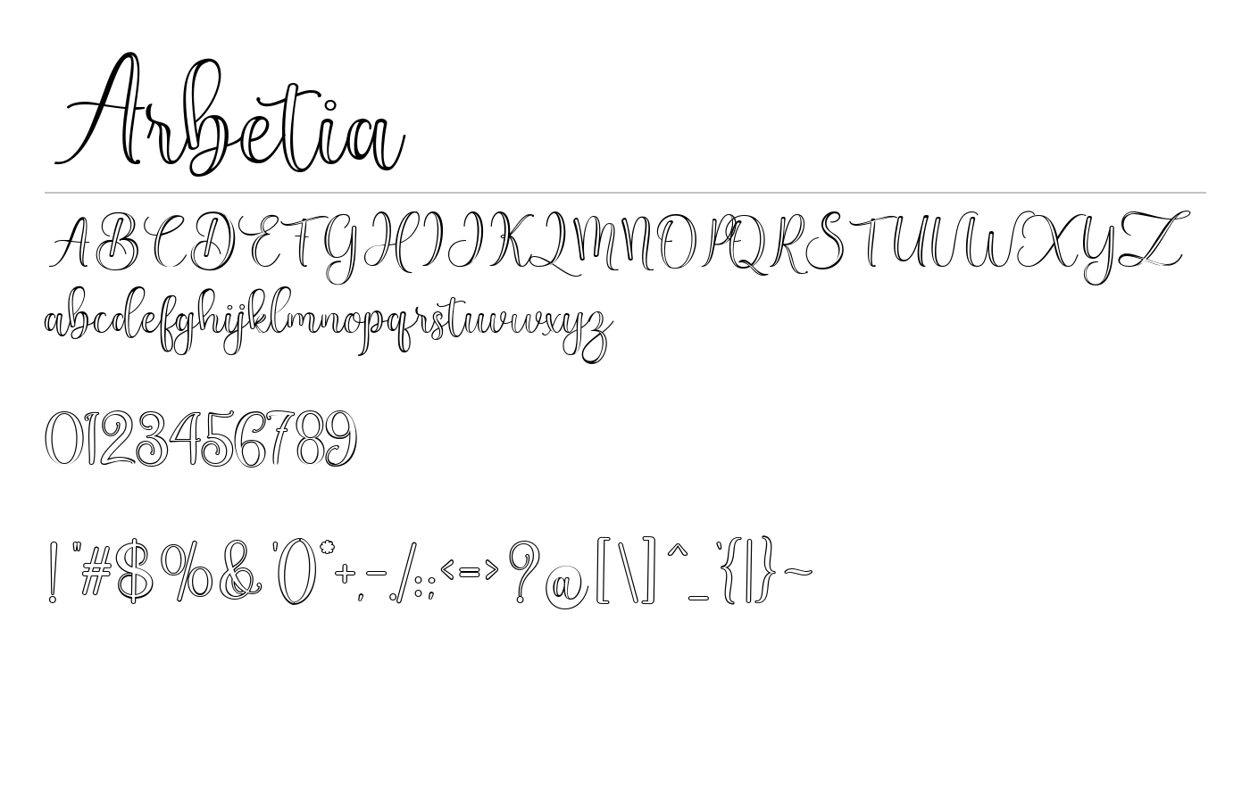 Arbetia Font preview