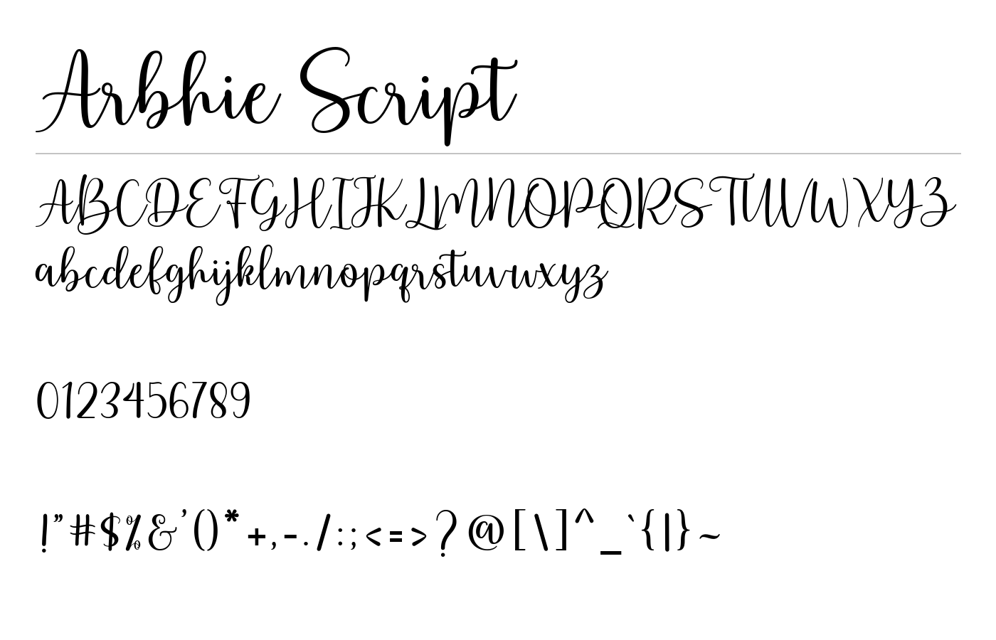 Arbhie Script Font preview