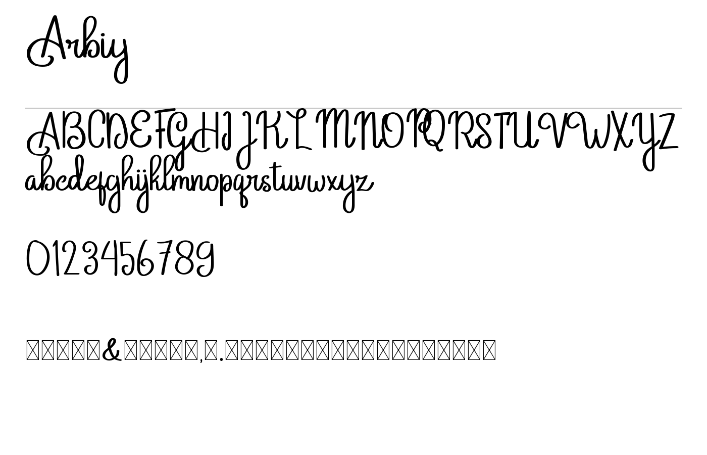 Arbiy Font preview