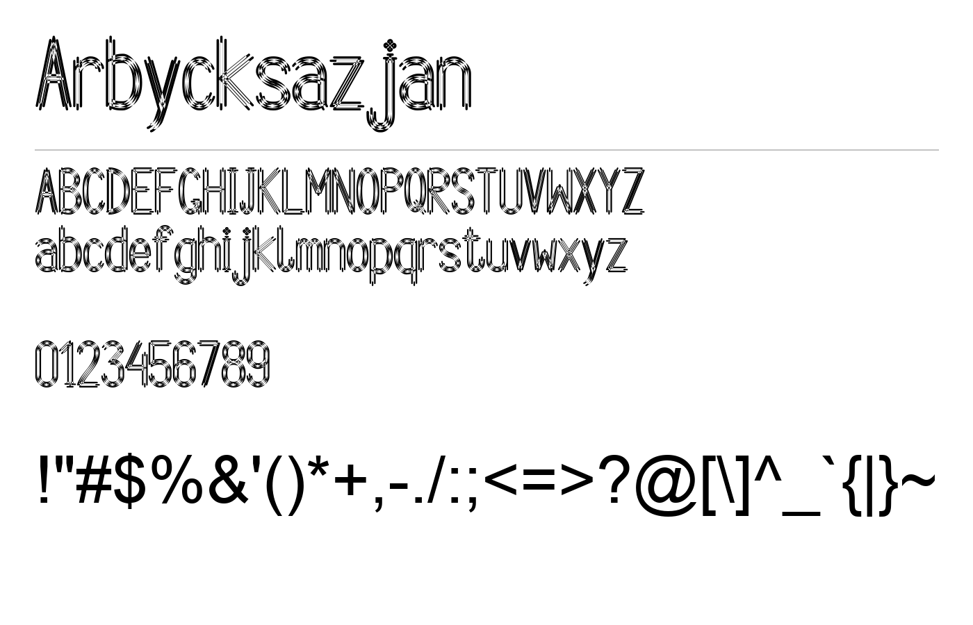 Arbycksazjan Font preview
