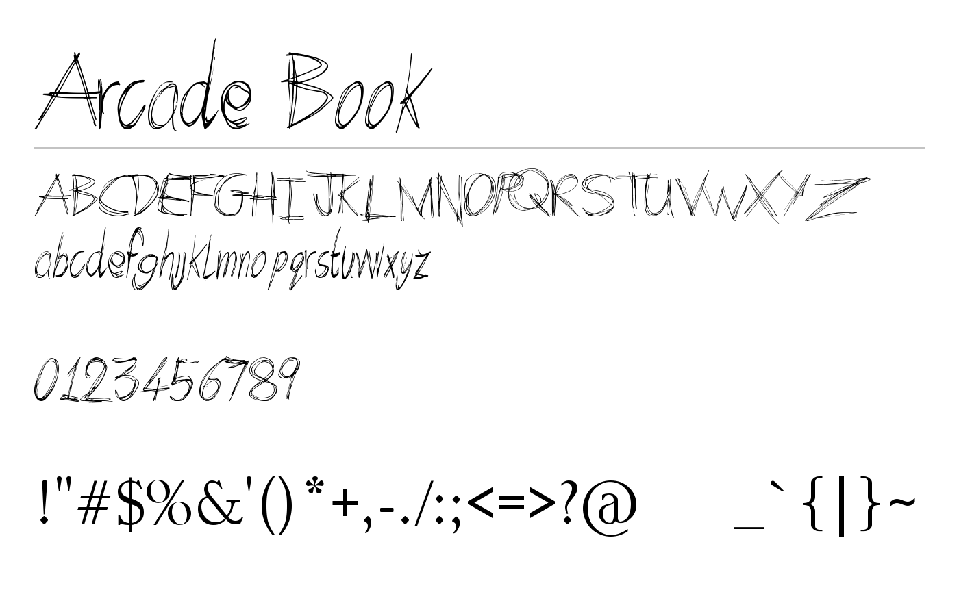 Arcade Book Font preview