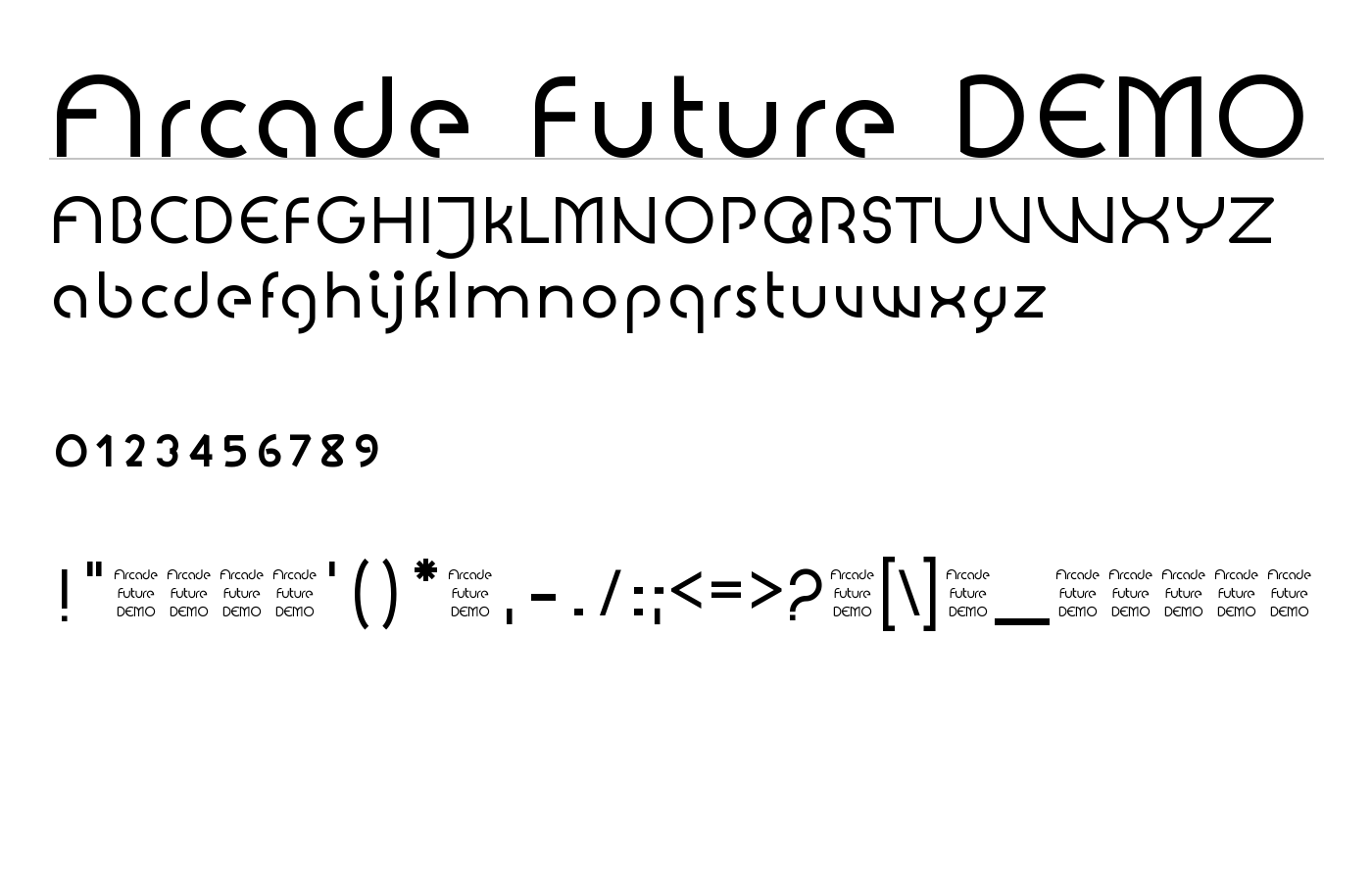 Arcade Future DEMO Font preview