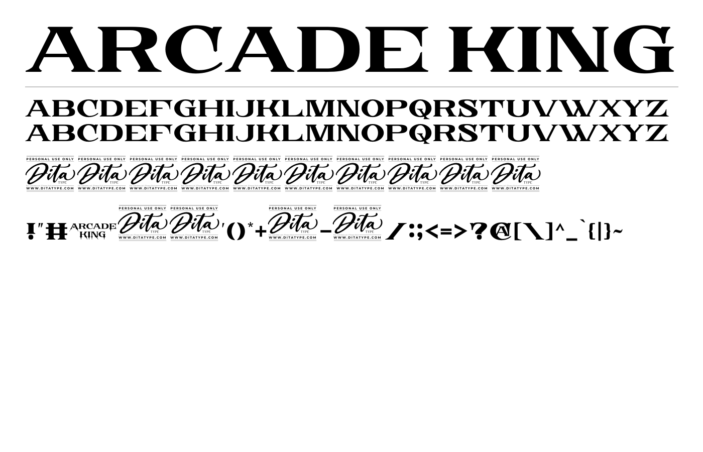 Arcade King Font preview