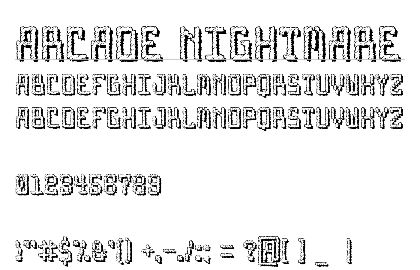 Arcade Nightmare Font preview
