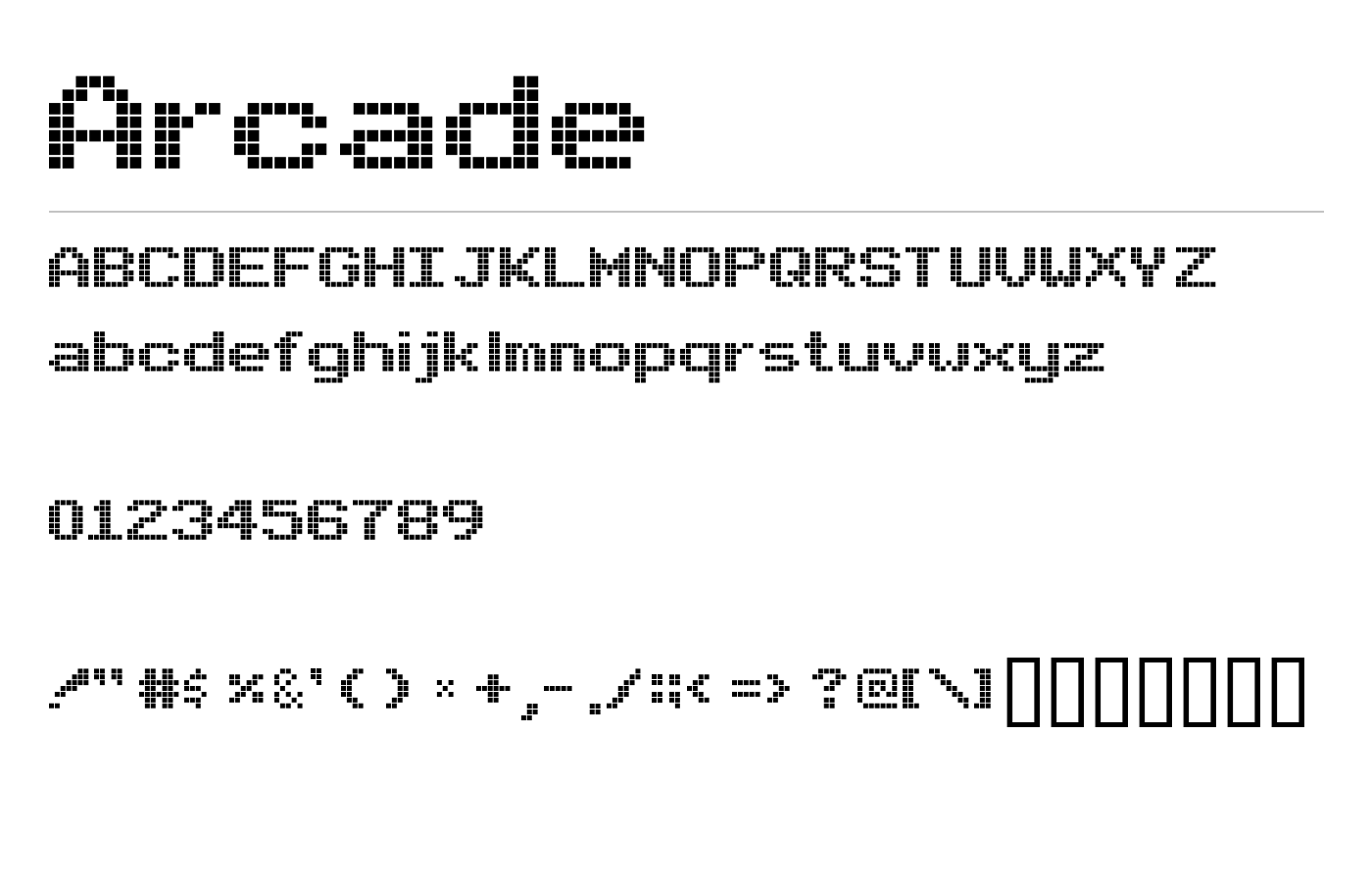 Arcade Font preview