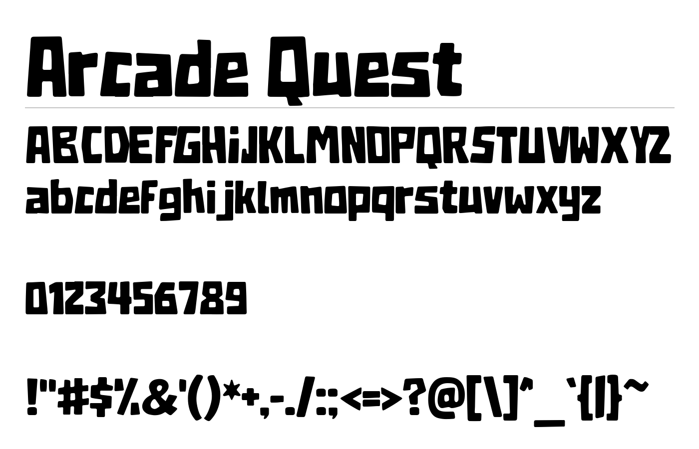Arcade Quest Font preview