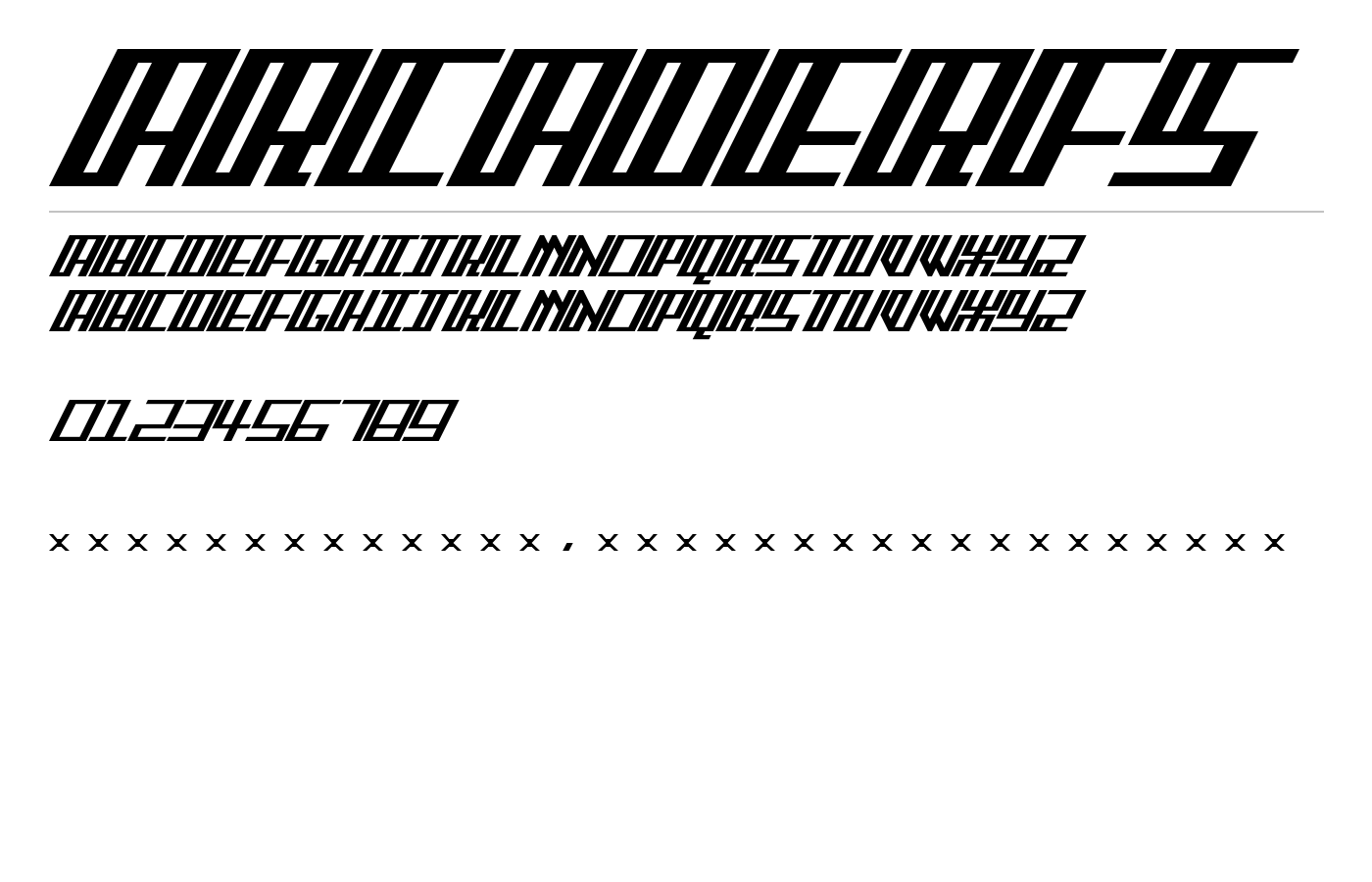 ArcaderFS Font preview