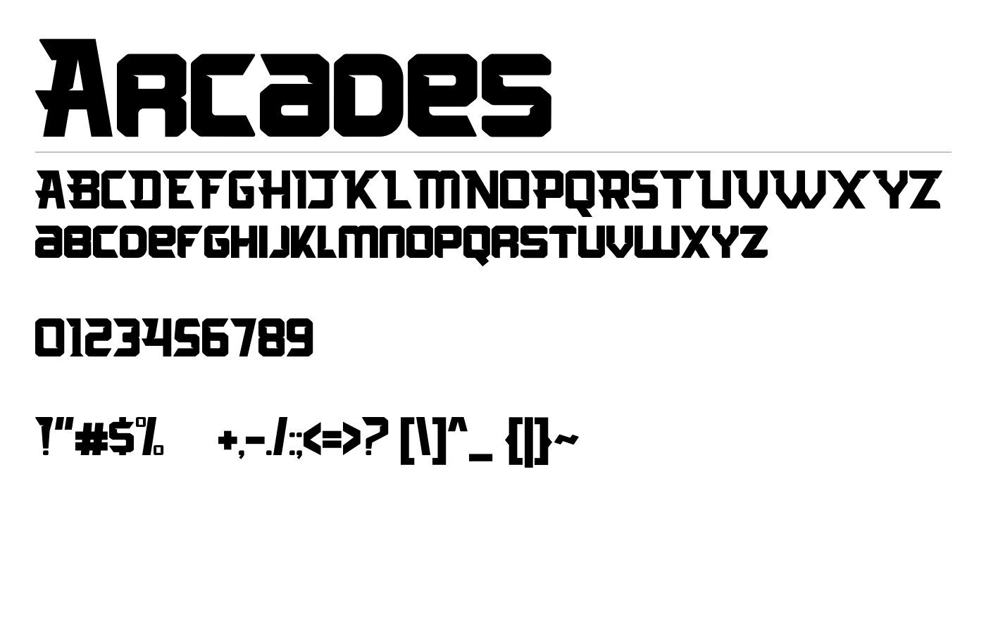 Arcades Font preview