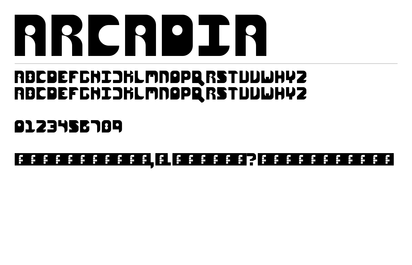 Arcadia Font preview