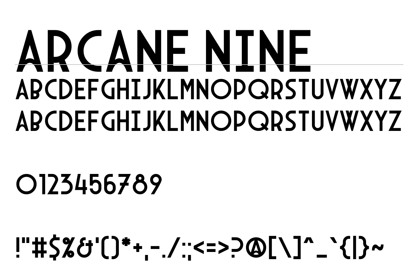 Arcane Nine Font preview