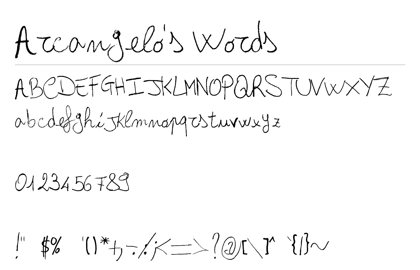 Arcangelo's Words Font preview