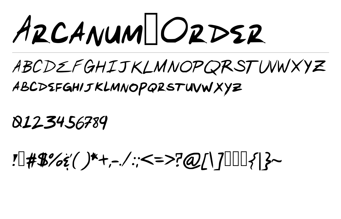 Arcanum_Order Font preview