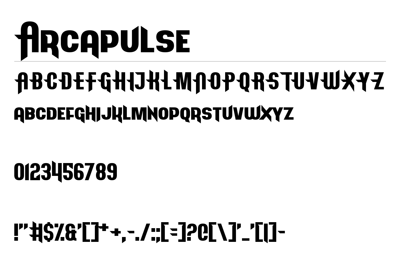 Arcapulse Font preview