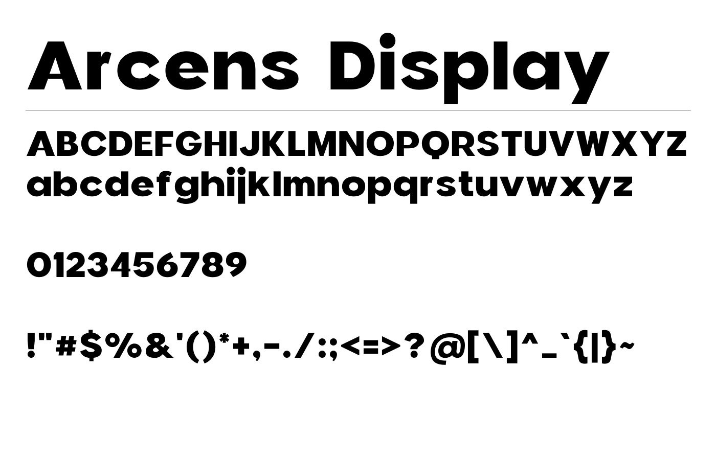 Arcens Display Font preview