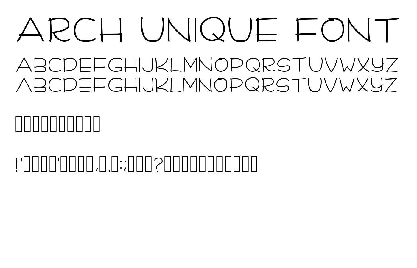 Arch Unique Font preview