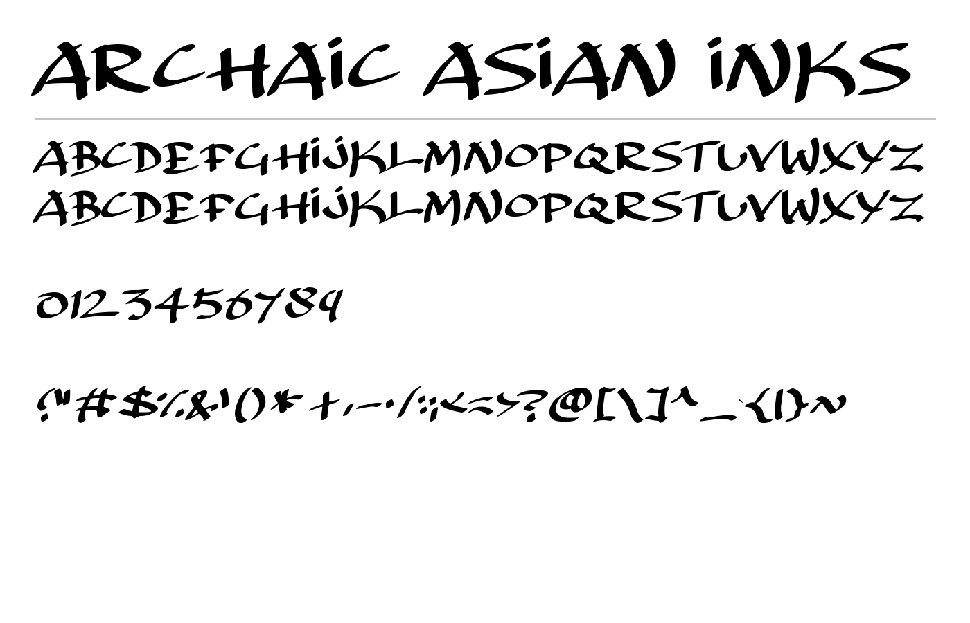 Archaic Asian Inks Font preview