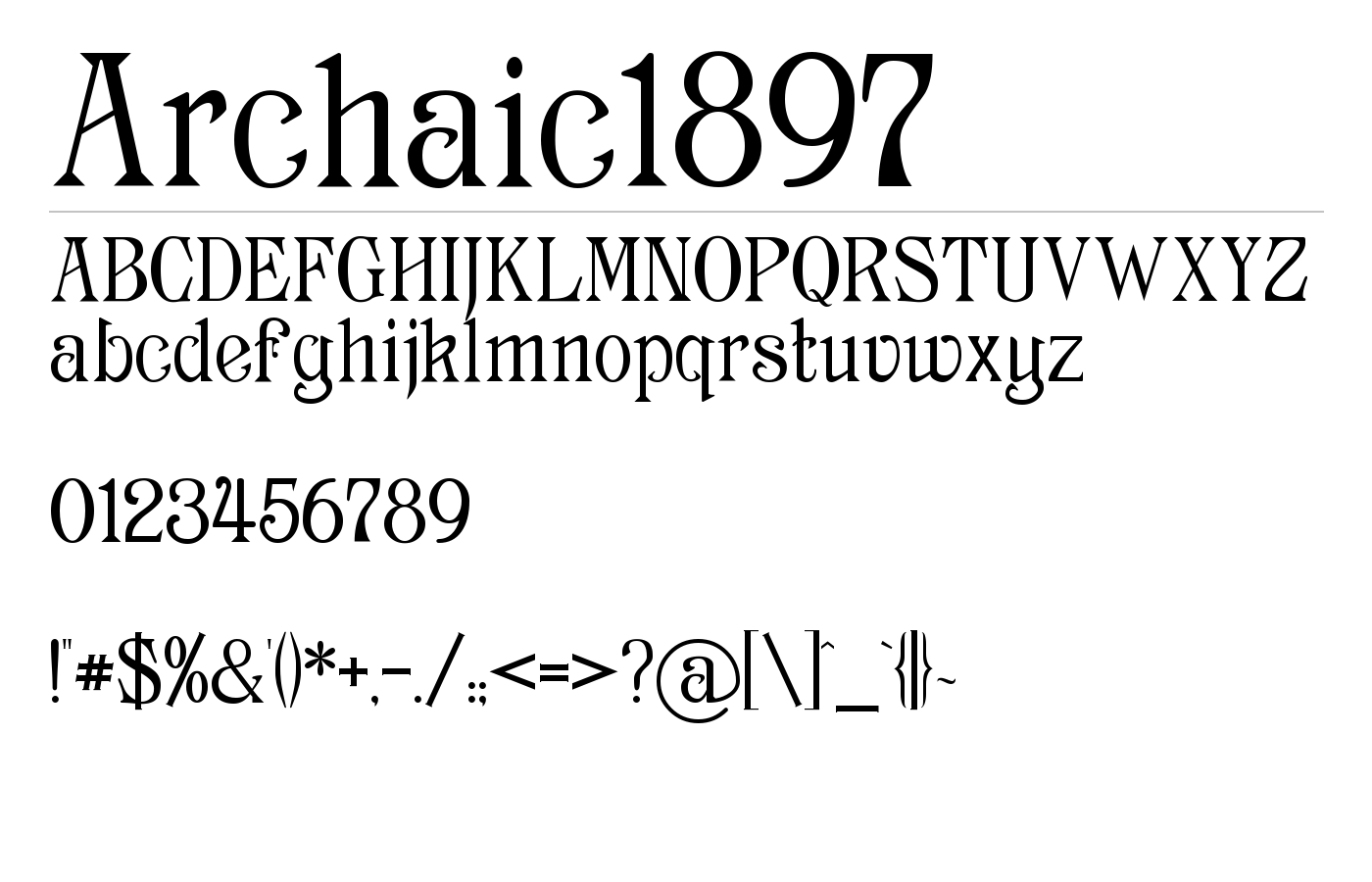 Archaic1897 Font preview