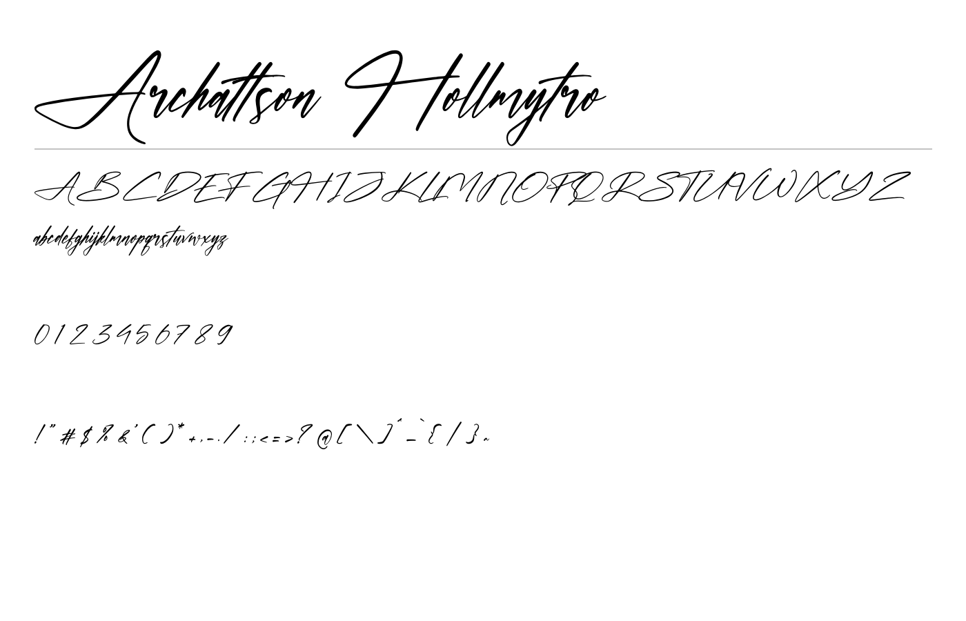 Archattson Hollmytro Font preview
