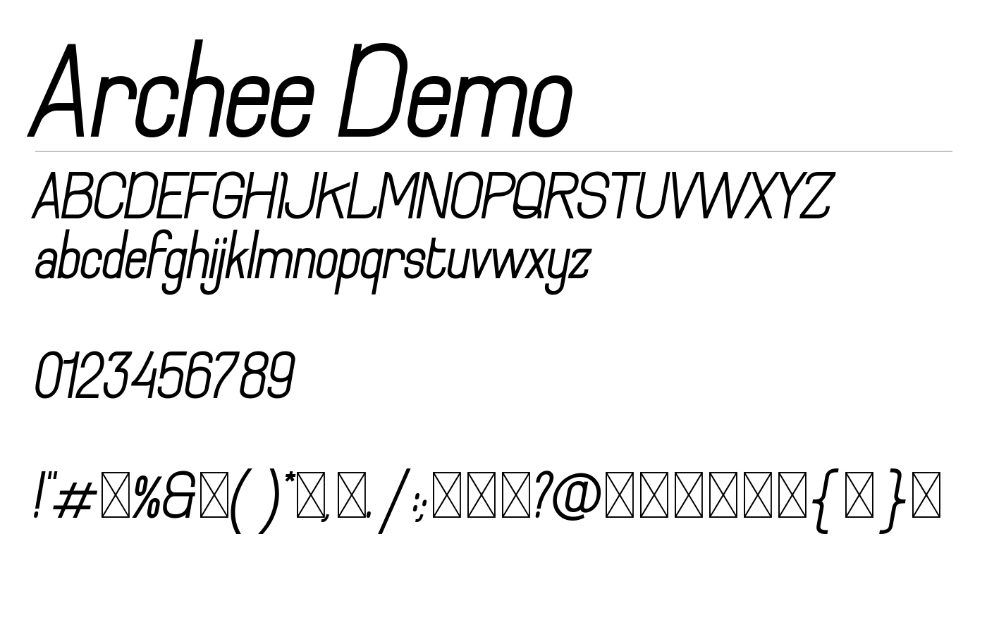 Archee Demo Font preview