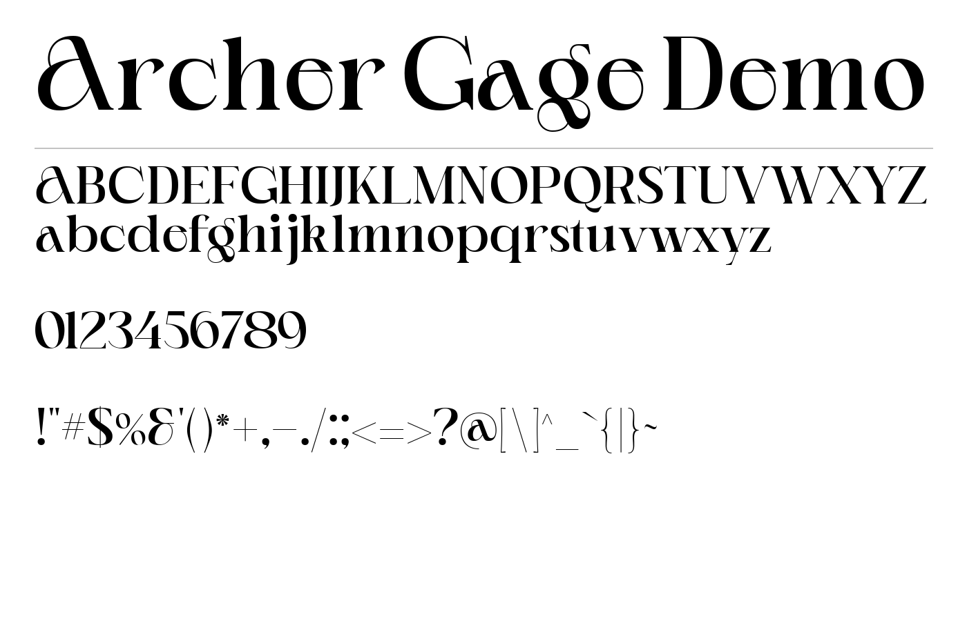 Archer Gage Demo Font preview
