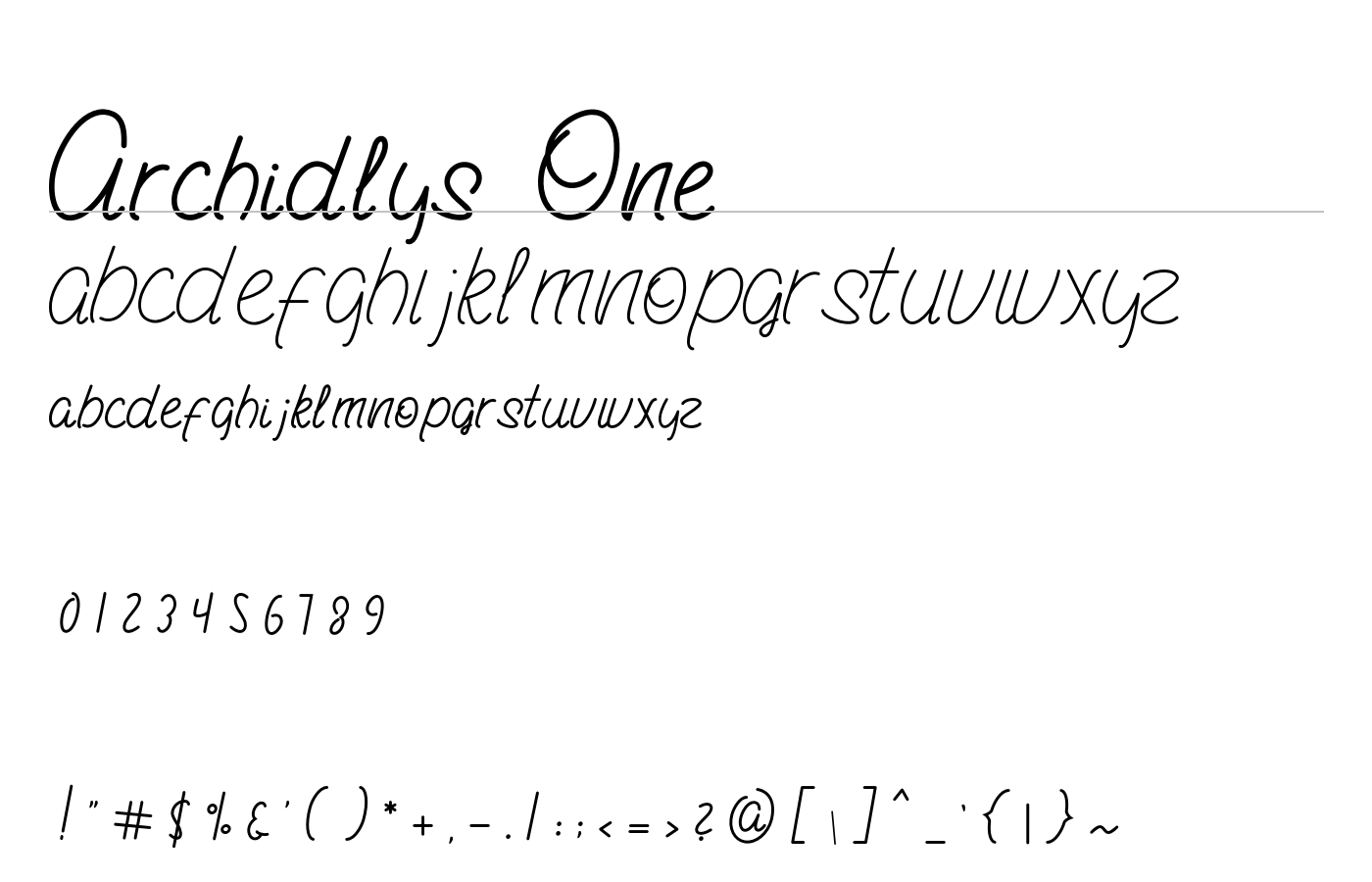 Archidlys One Font preview